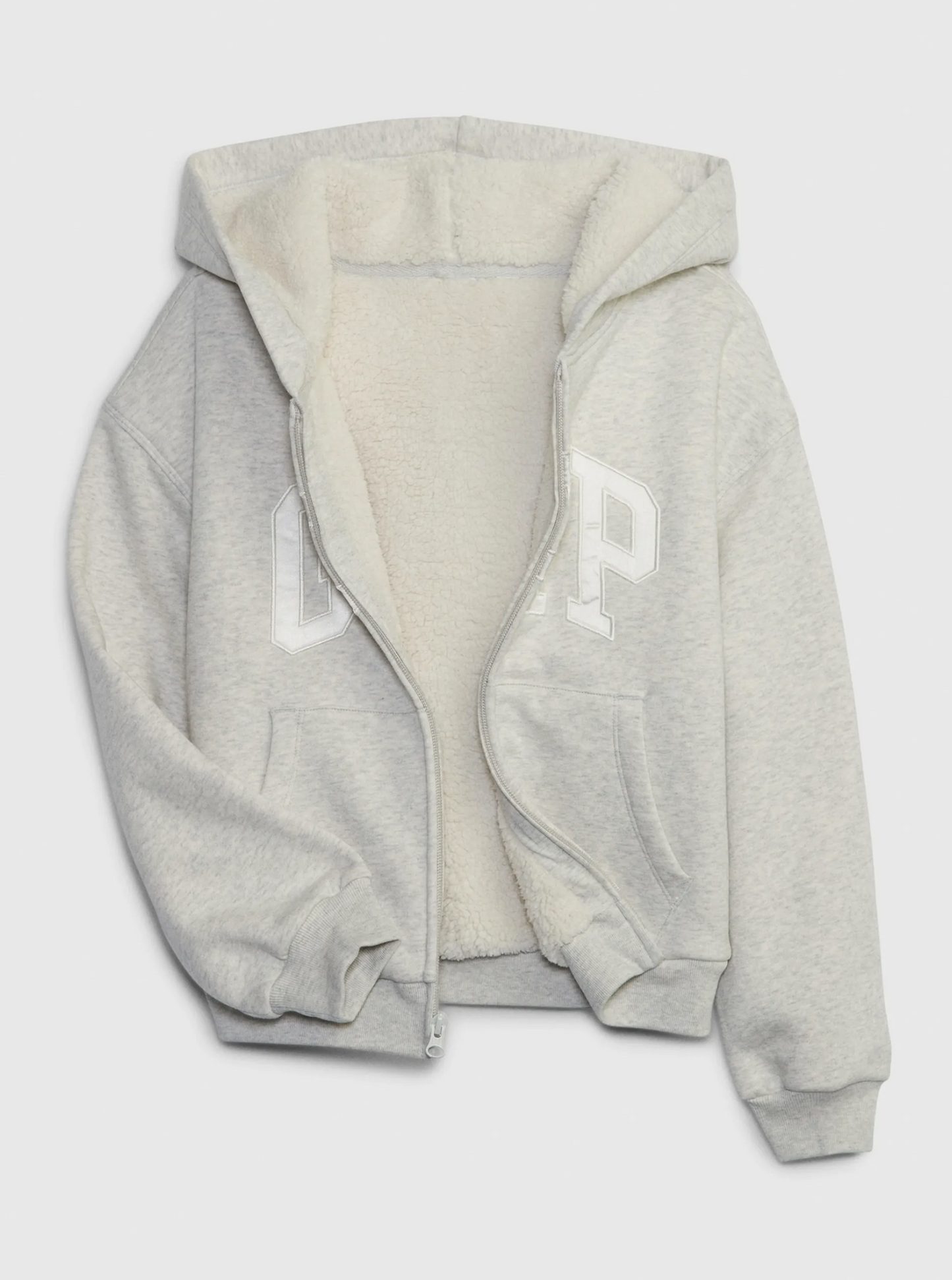 Gap Grey Sherpa Zip Hoodie
