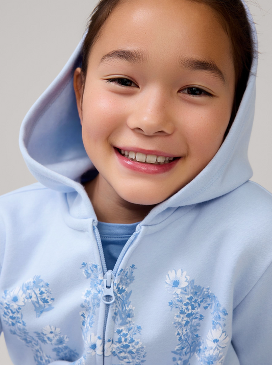 Gap Blue Floral Logo Hoodie
