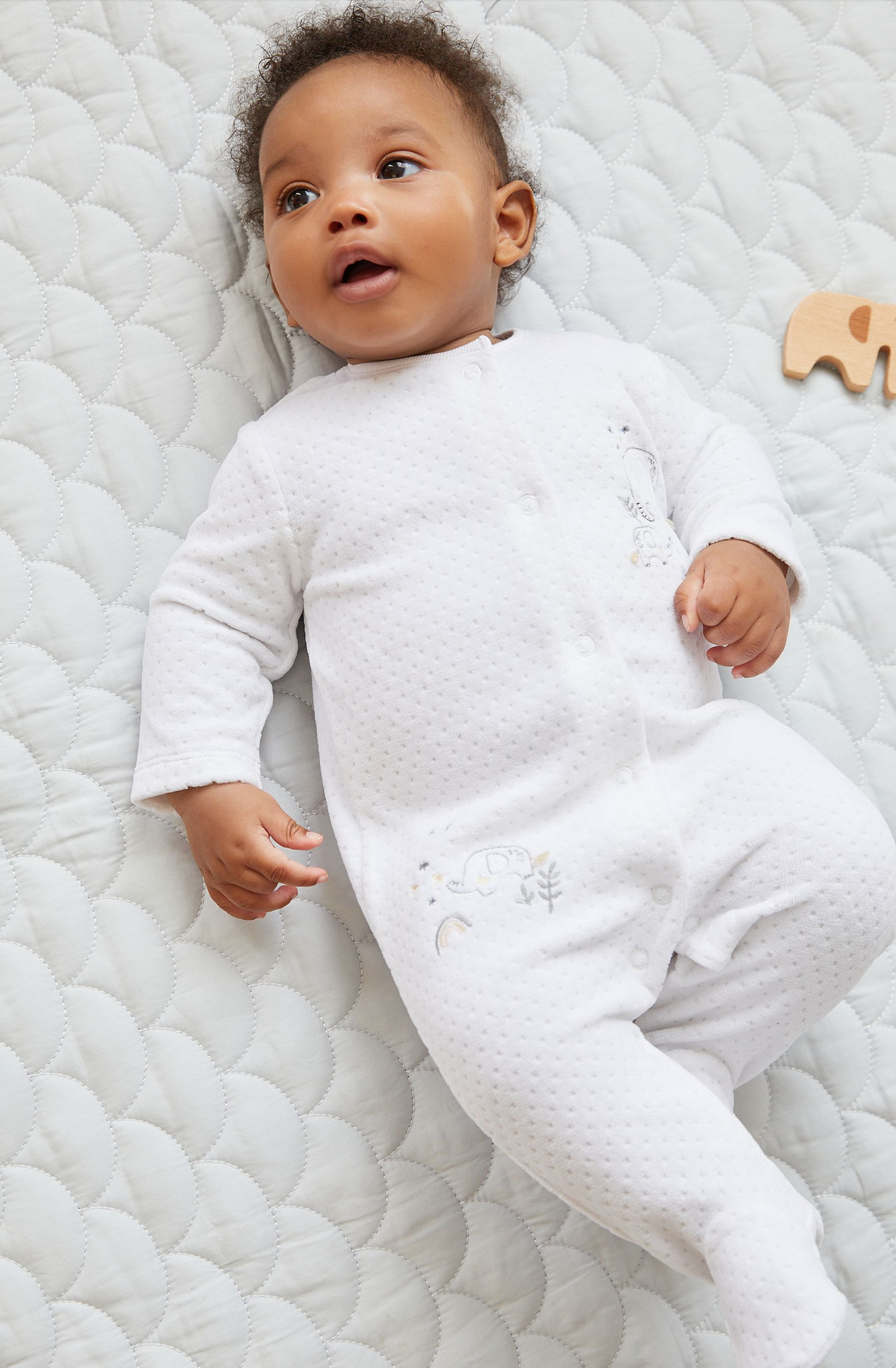 Next Baby Velour Sleepsuit