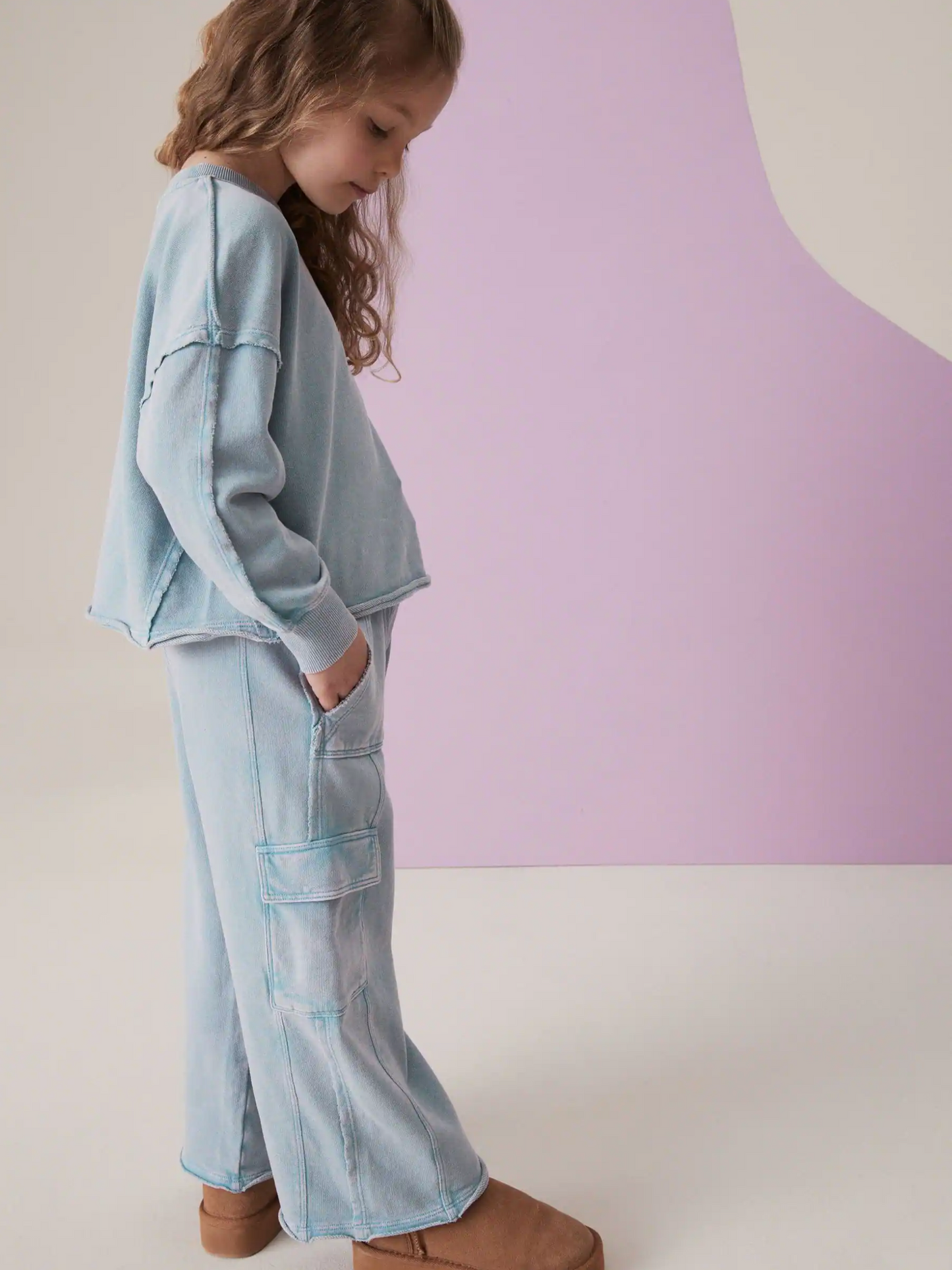 Next Soft Sweater & Wide Leg Cargo Jogger
