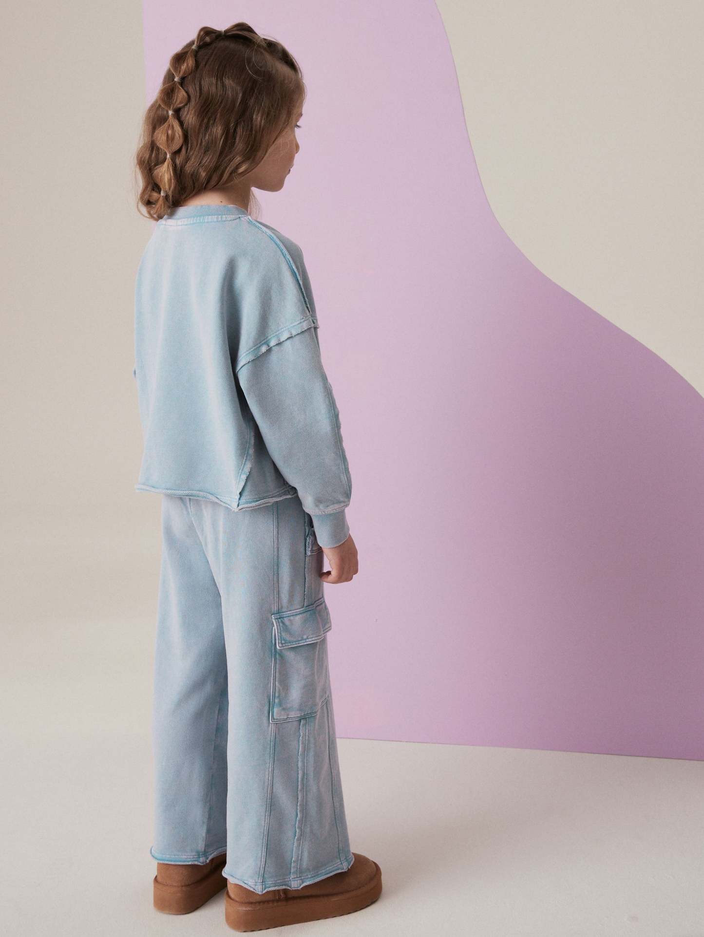 Next Soft Sweater & Wide Leg Cargo Jogger