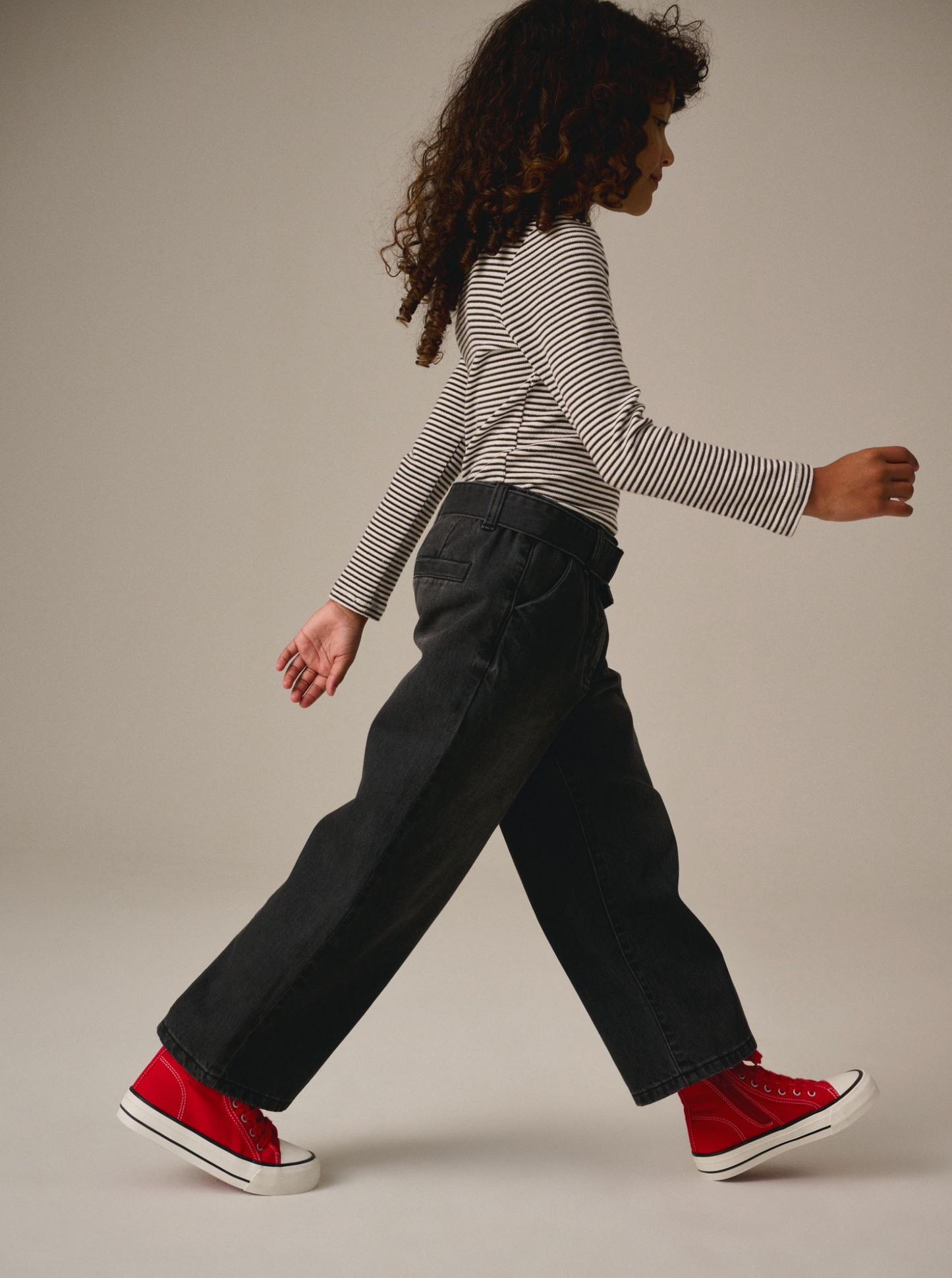 Next Wide Leg Charcoal Jeans with Belt