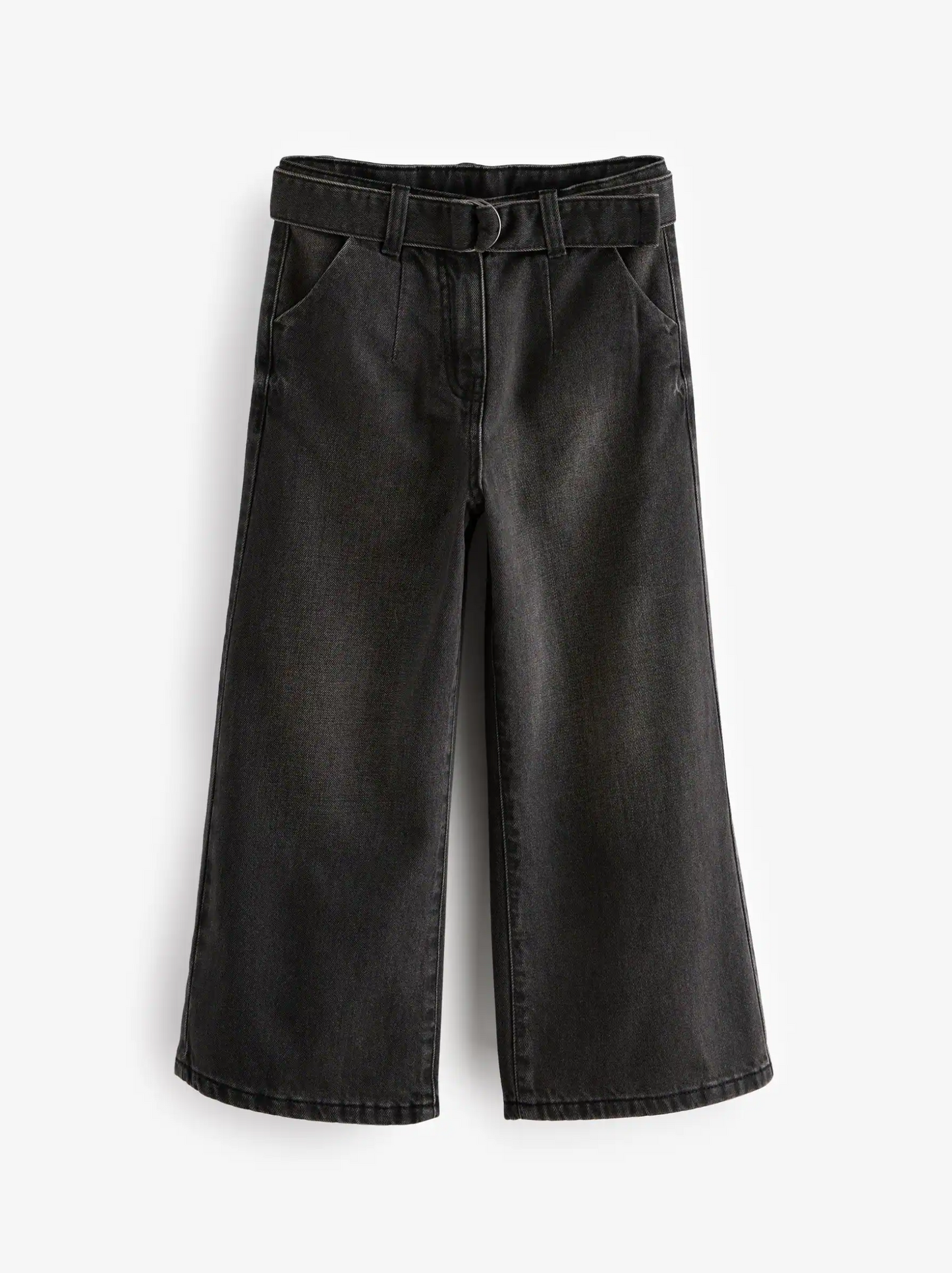 Next Wide Leg Charcoal Jeans with Belt