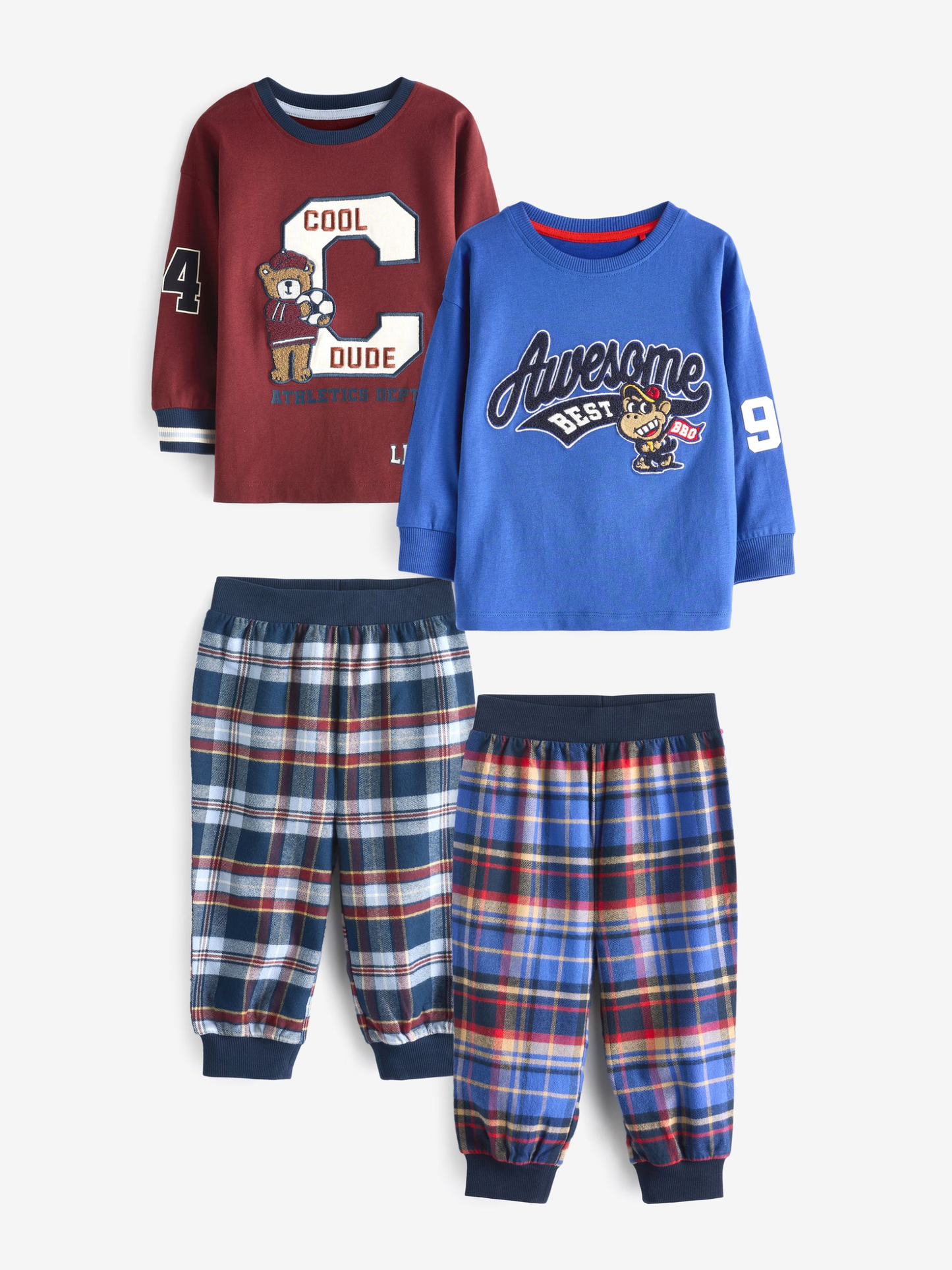 Next 2 Pack Woven Check PJ Sets