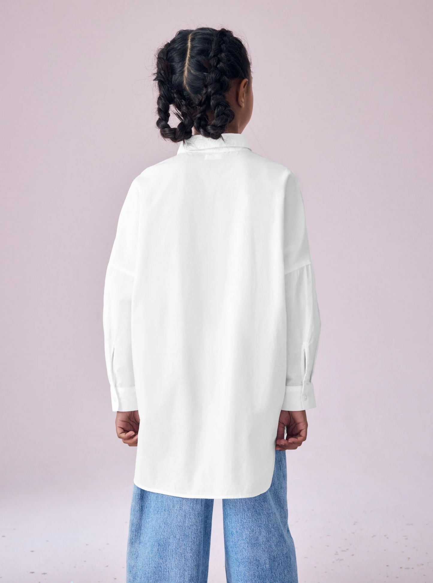 Oversized Diamante Cotton White Shite
