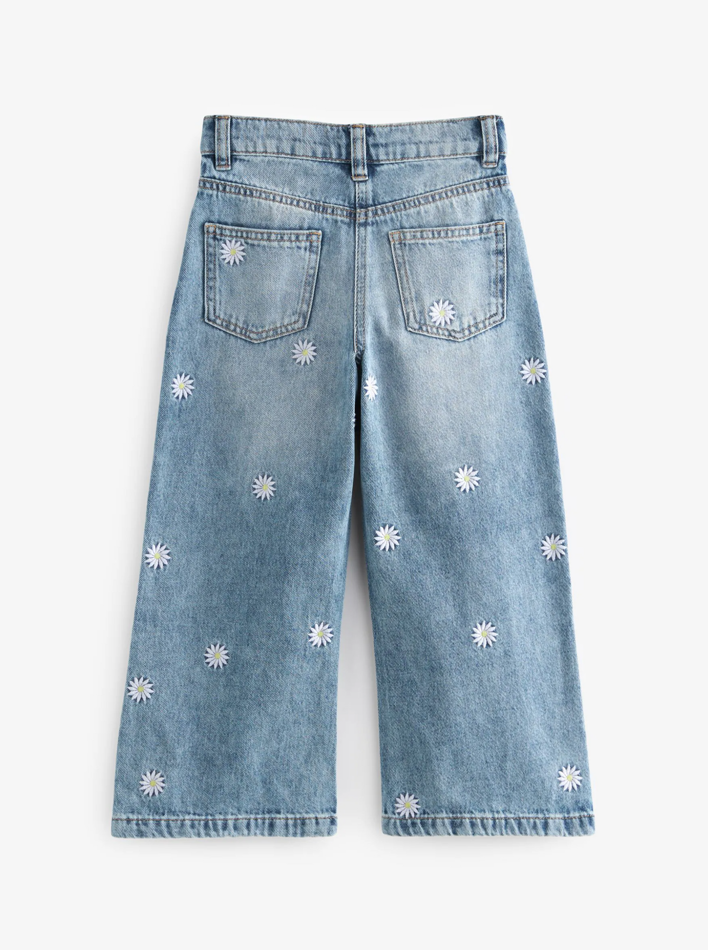 Next Floral Embroidered Wide Leg Jeans
