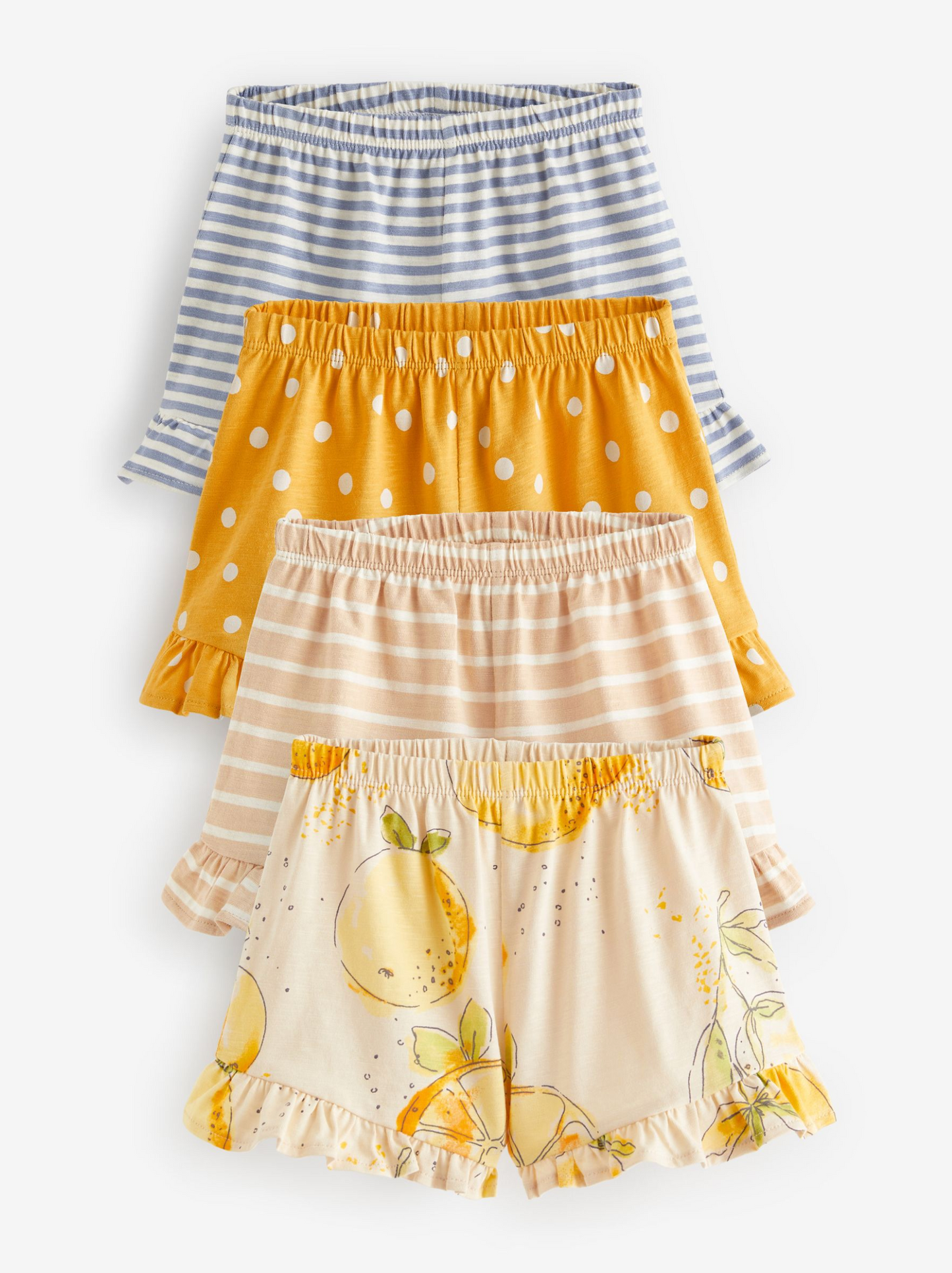 4 Pack T-Shirts & Cotton Shorts Citrus Sets