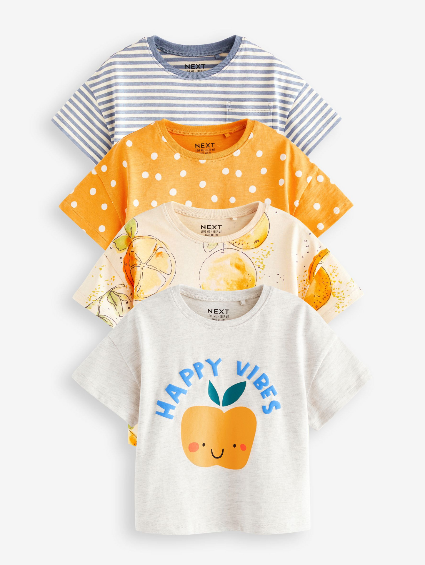 4 Pack T-Shirts & Cotton Shorts Citrus Sets
