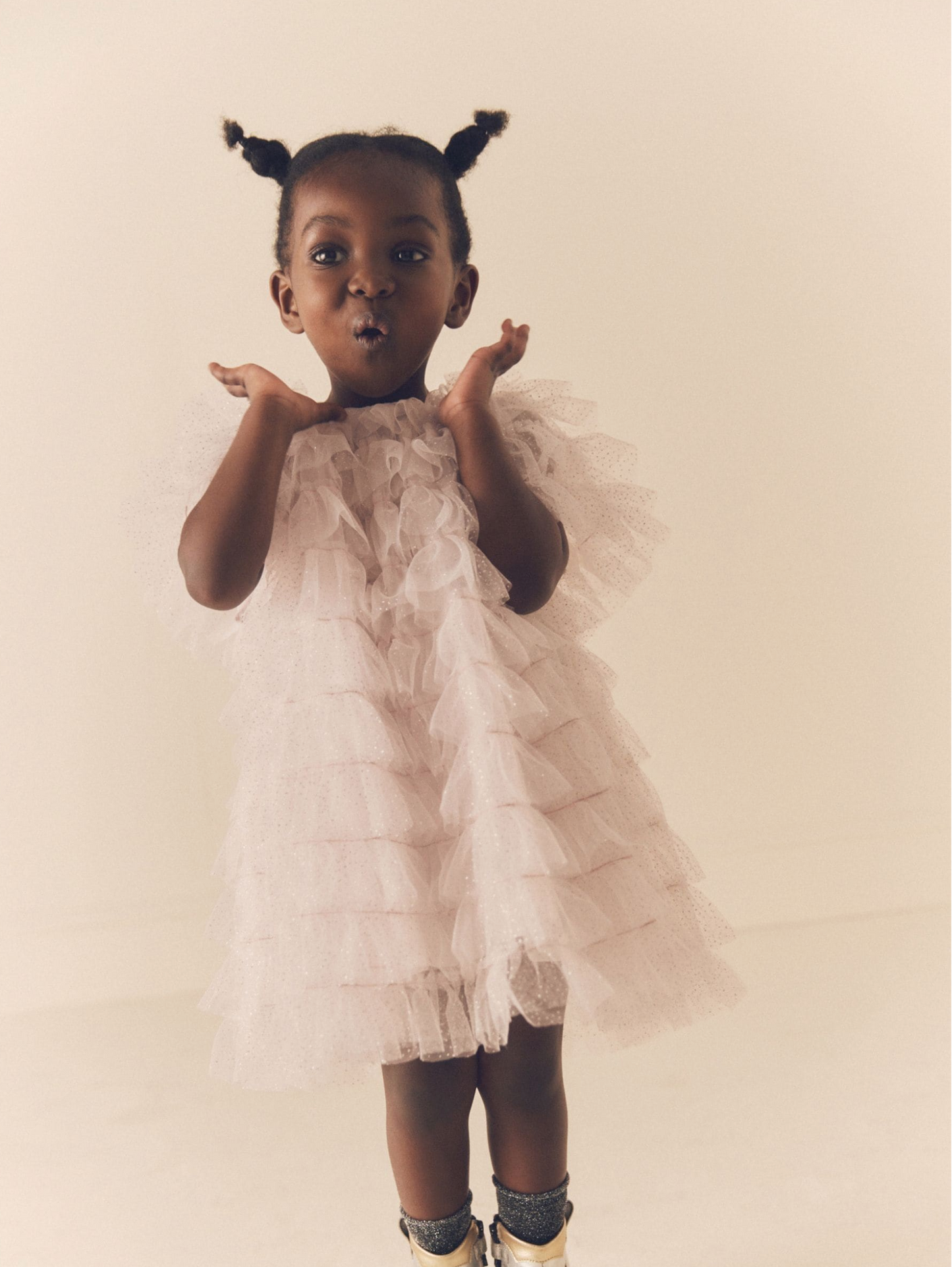Sparkle Ruffle Mesh Dress