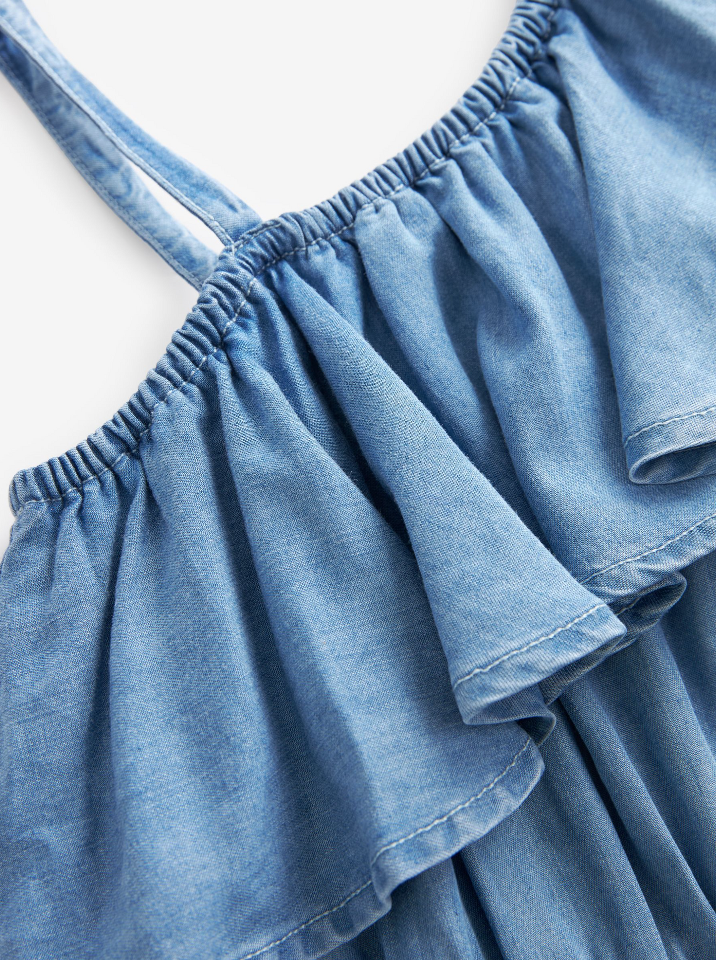 Next Asymmetric Frill Denim Playsuit