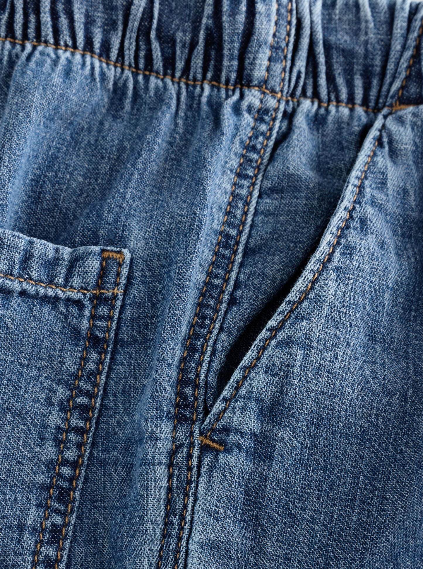 Next Denim Linen Polo Shorts