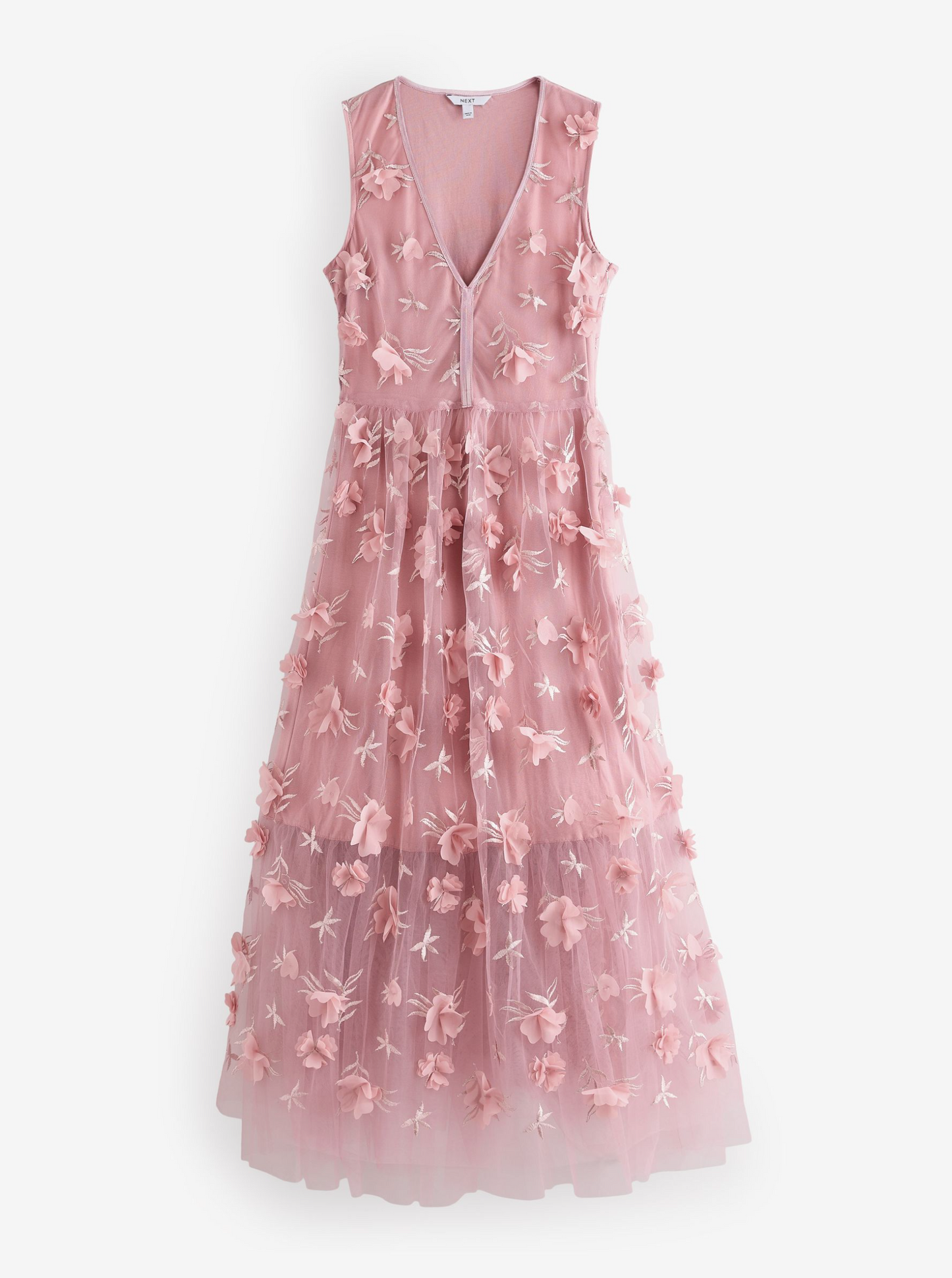 Floral Textured V-Neck Dress