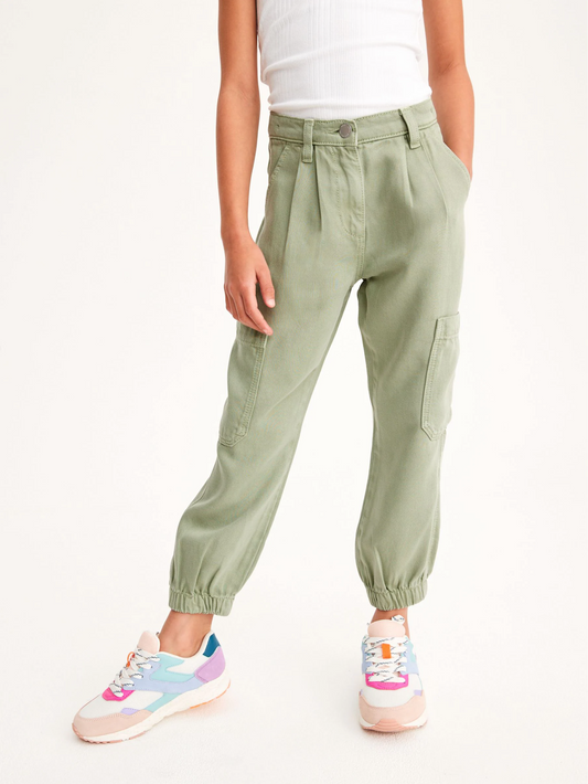 Next Tencel Khaki Cargo Trousers