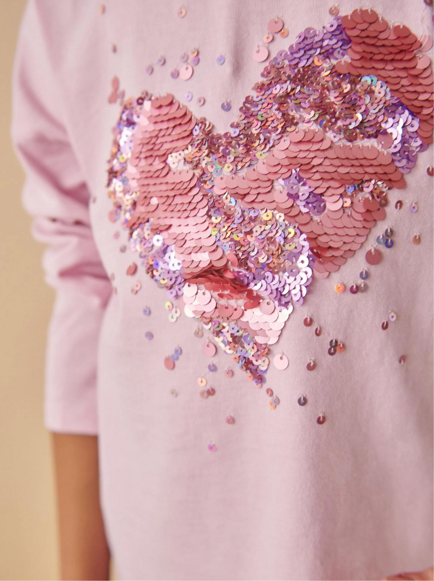 Next Sequin Heart Long Sleeve T-Shirt
