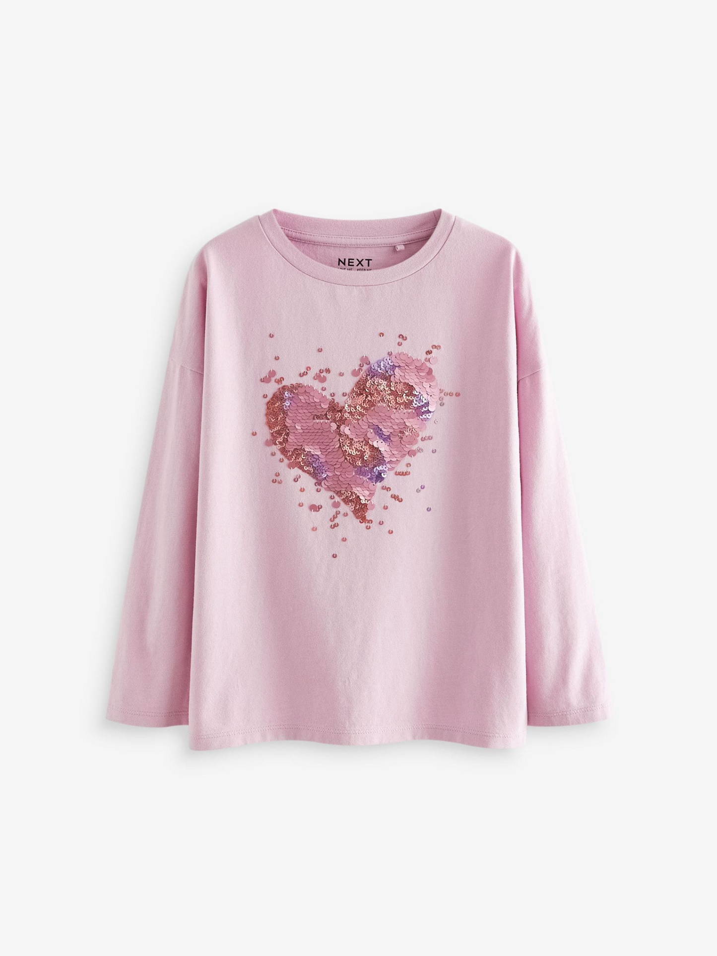 Next Sequin Heart Long Sleeve T-Shirt