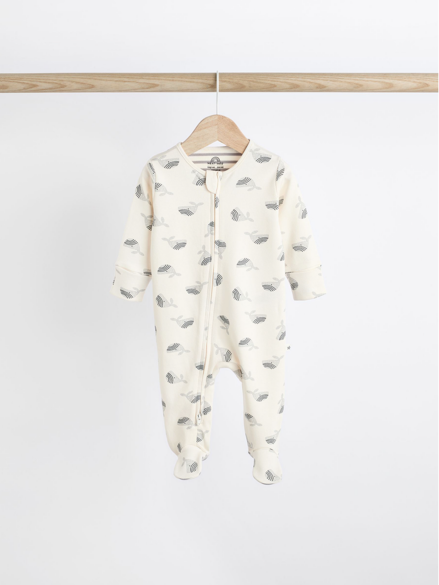 Next 3 Pack Whale Cotton Sleepsuit