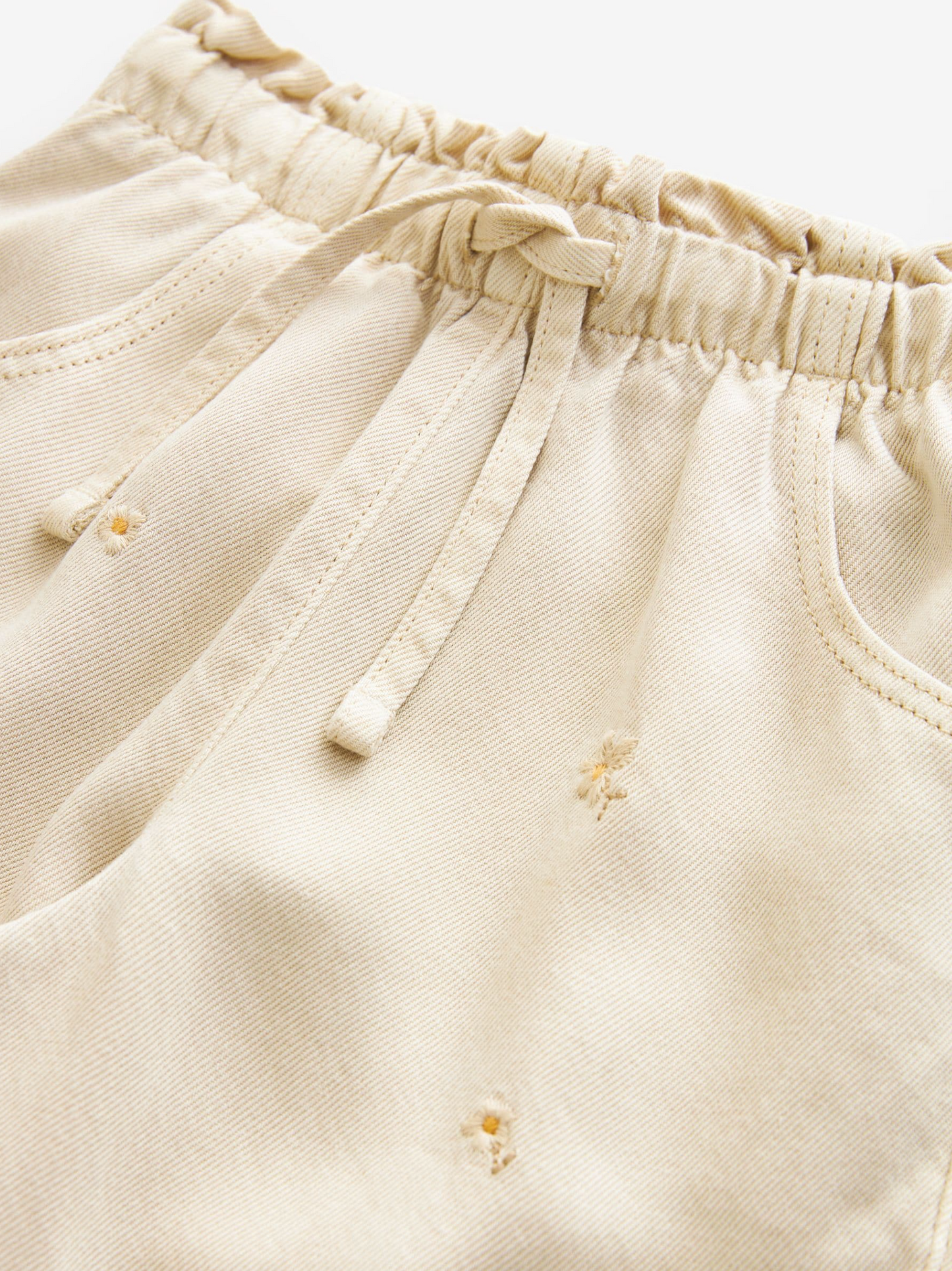 Tencel Beige Cargo Pocket Trousers
