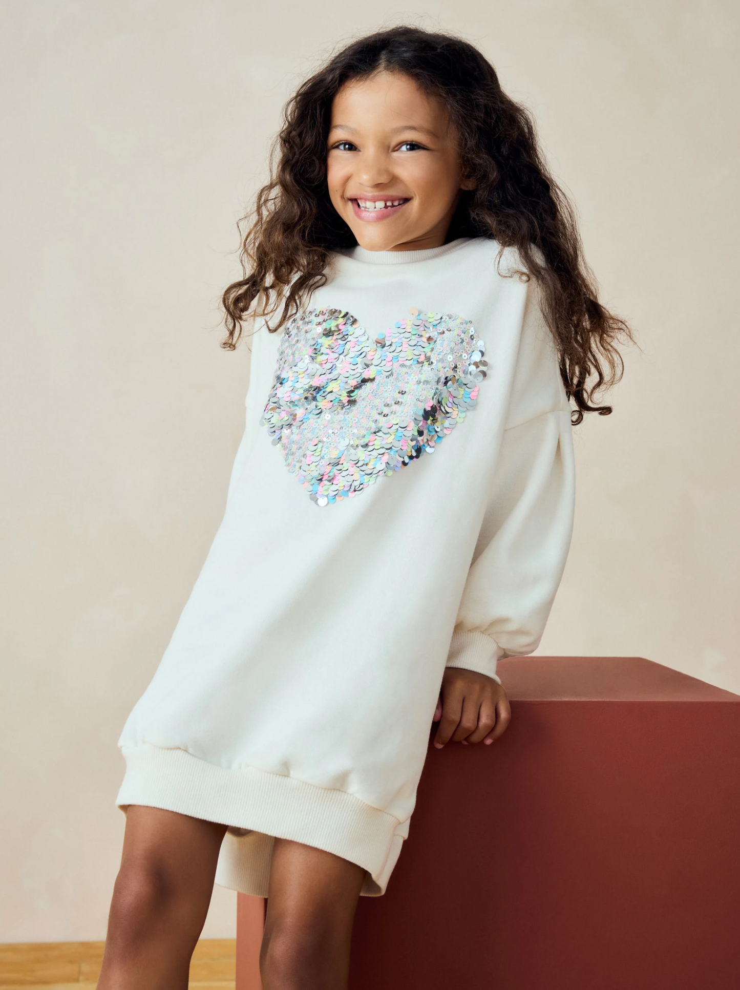 Next Sequin Heart Jumper Dress
