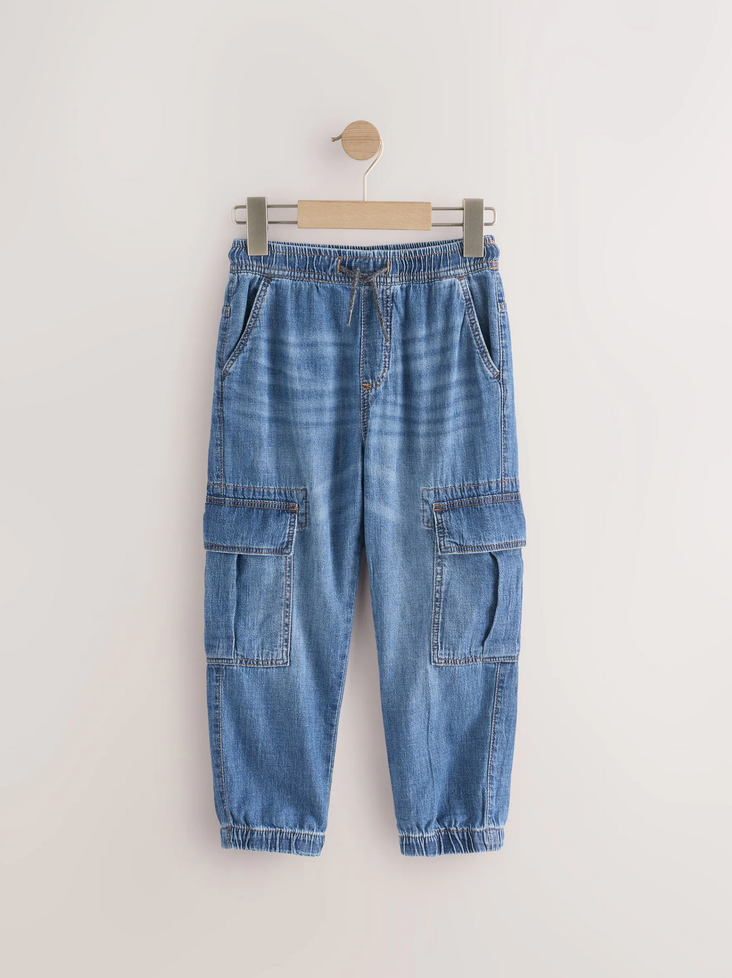 Next Denim Cargo Linen Trousers