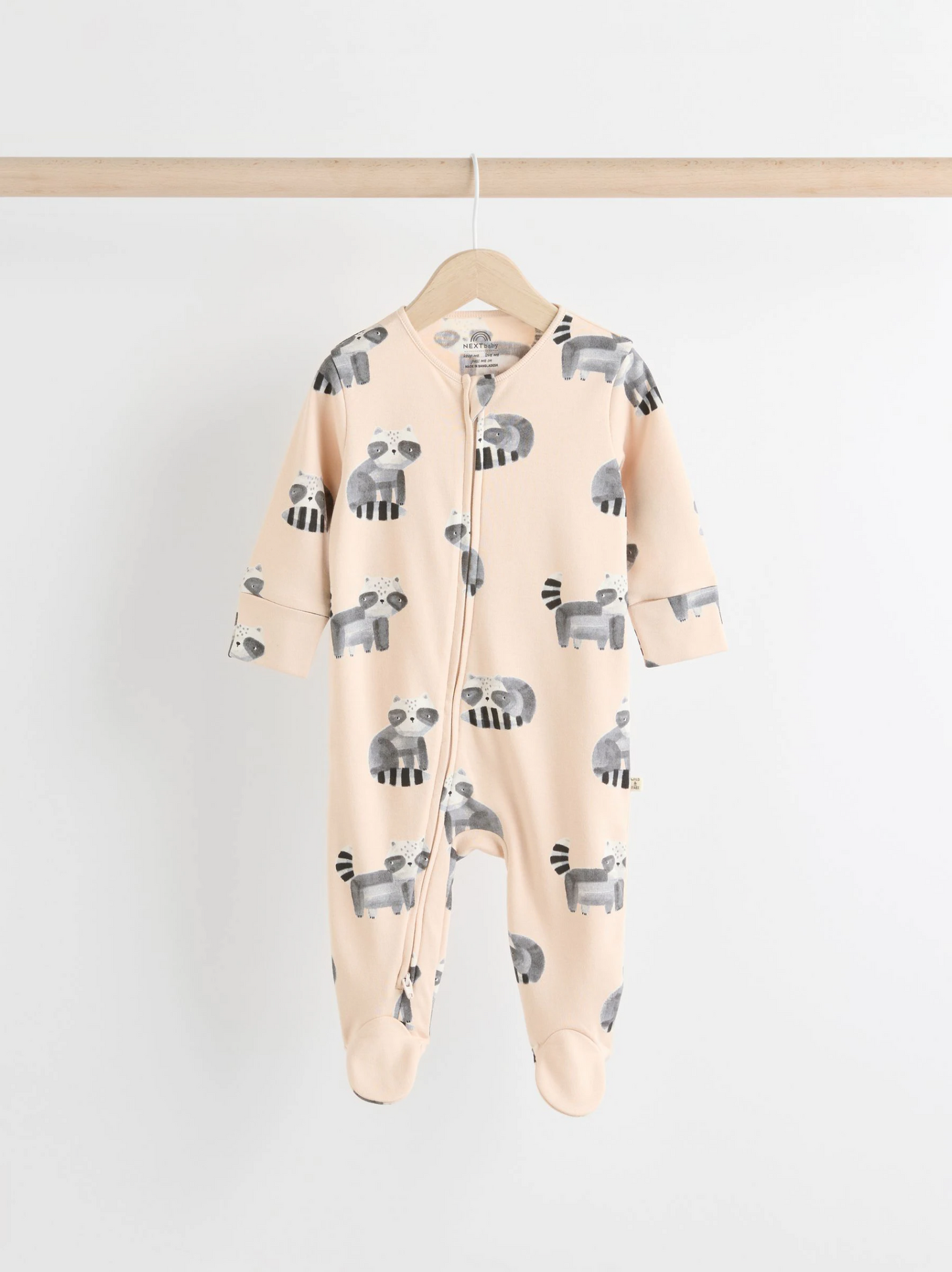 Next 3 Pack 2 Way Zip Cotton Sleepsuit