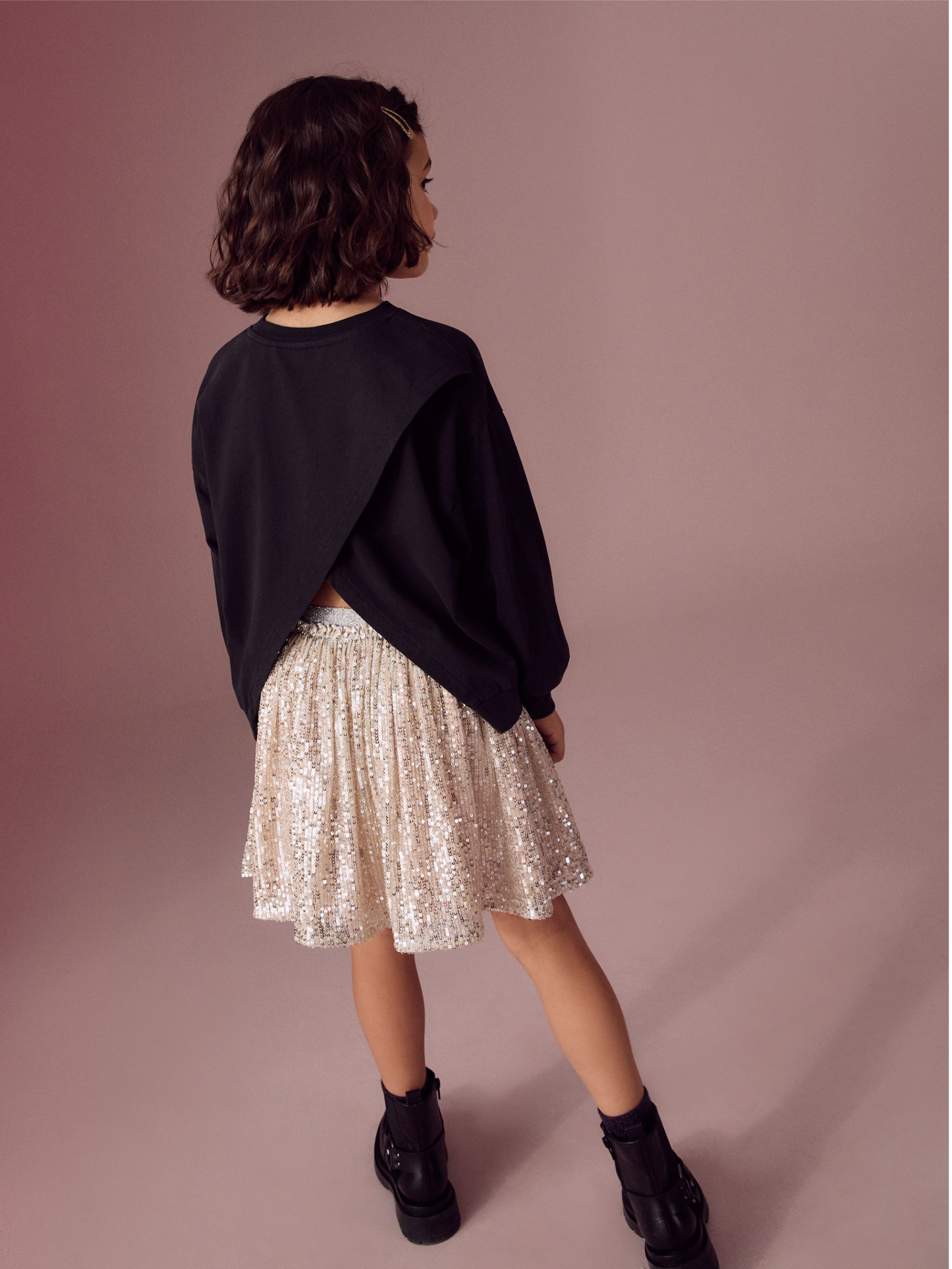 Next Sequin Bow Wrap Back T-Shirt
