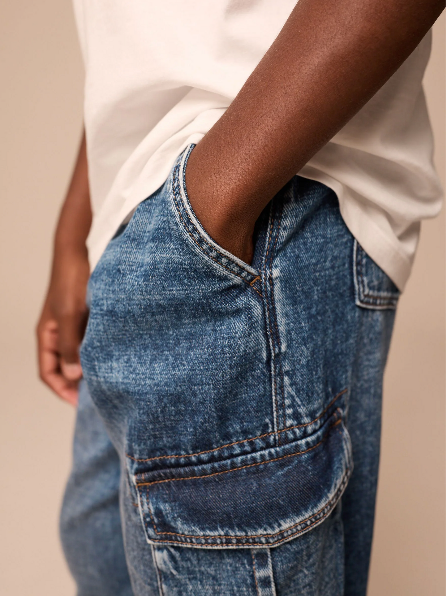 Next Balloon Denim Cargo Jeans
