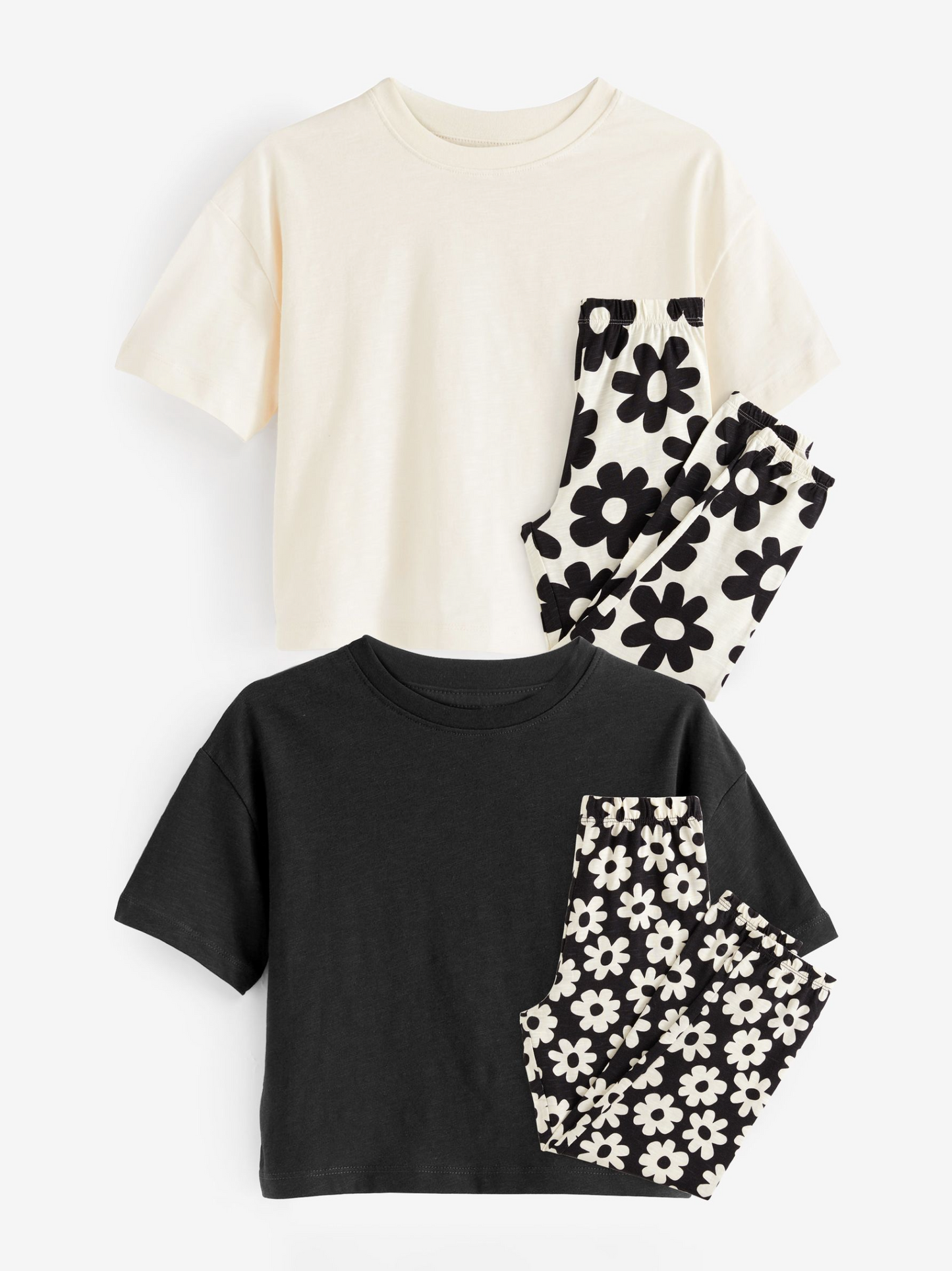 Next 2 Pack Short Sleeve T-Shirts & Floral Pants