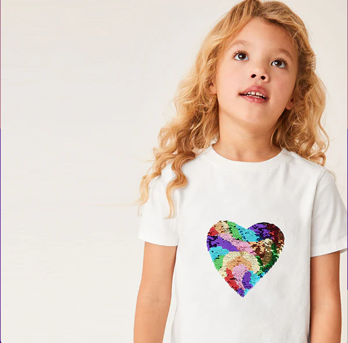 Next Heart Sequin White T-Shirt