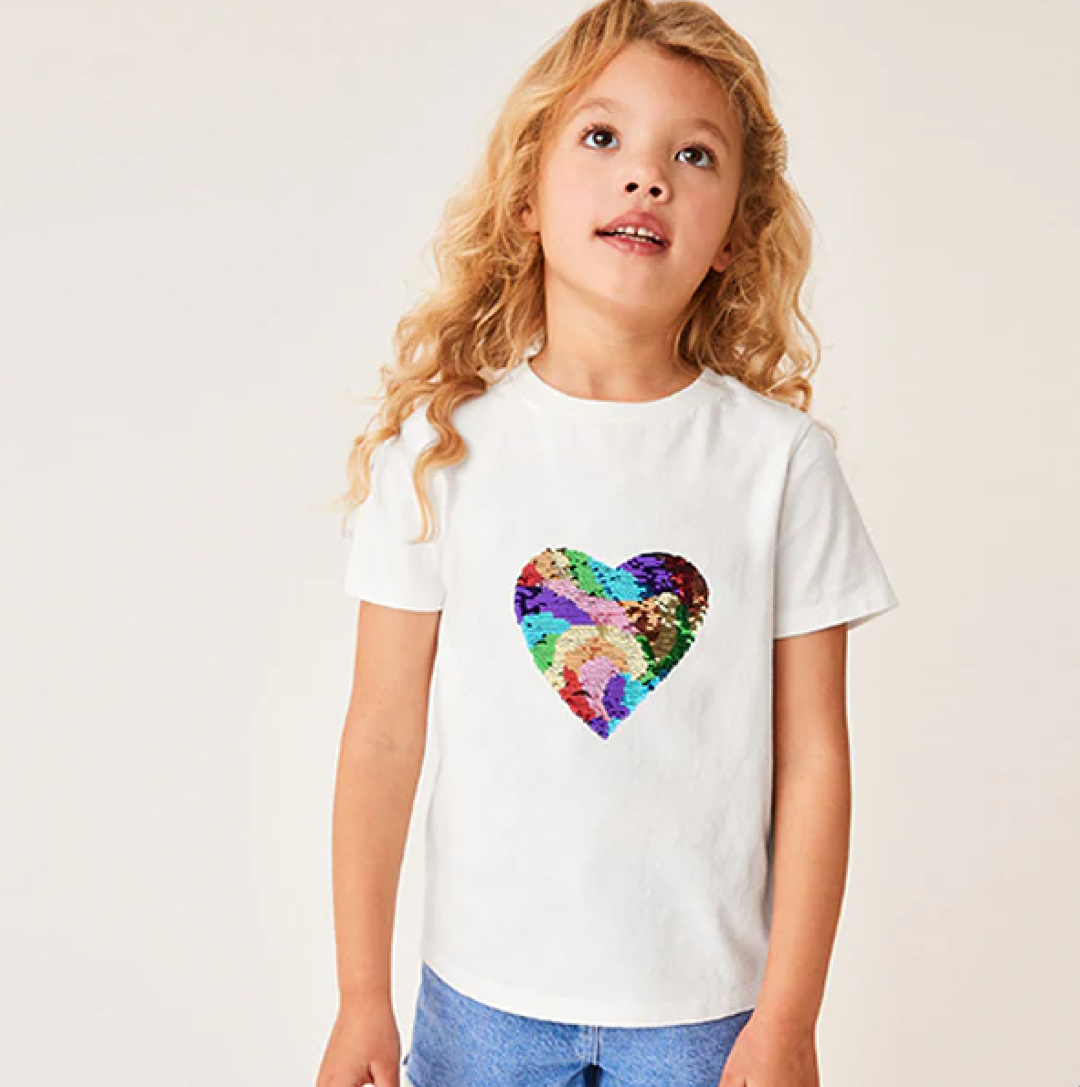 Next Heart Sequin White T-Shirt