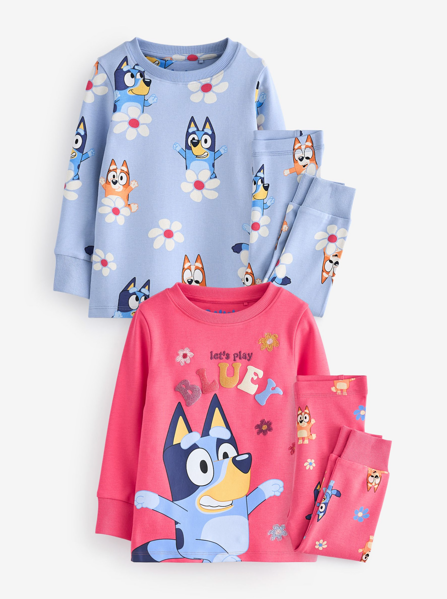 Next 2 Pack Bluey Licensed Snuggle PJ Sets