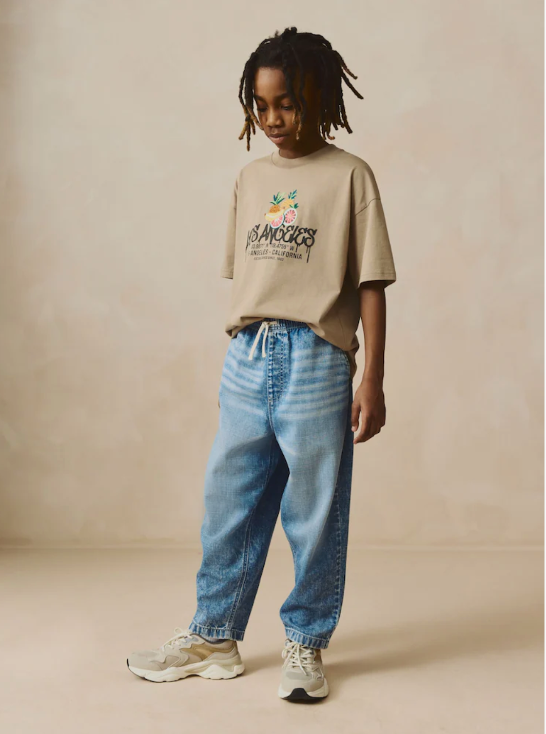 Next Loose Cotton Lightweight Pull on Jeans