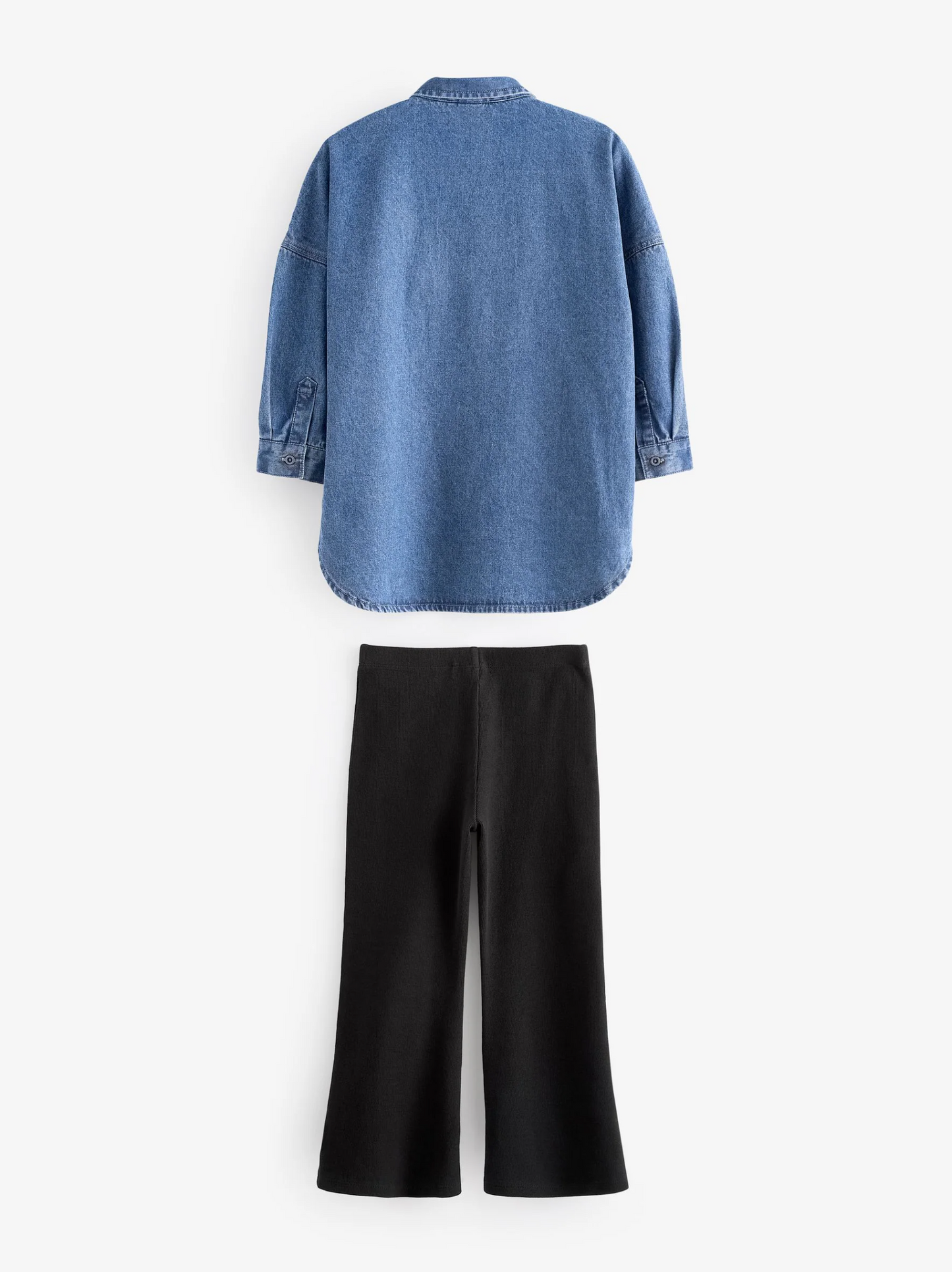 Next Oversized Denim Shirt & Flare Pants