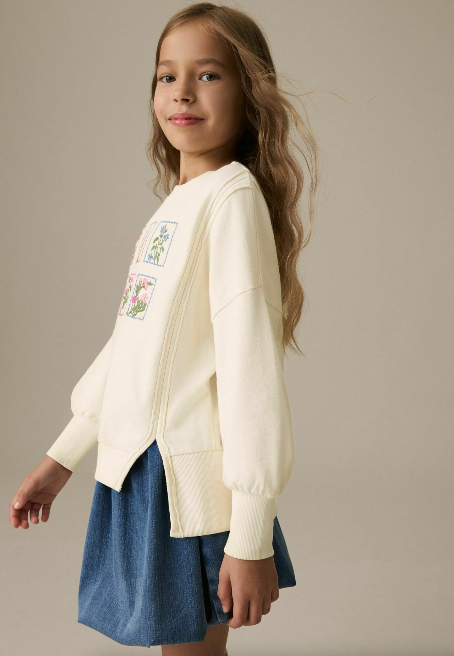 Next Floral Embroidered Oversized Sweatshirt