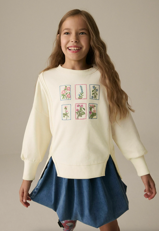 Next Floral Embroidered Oversized Sweatshirt