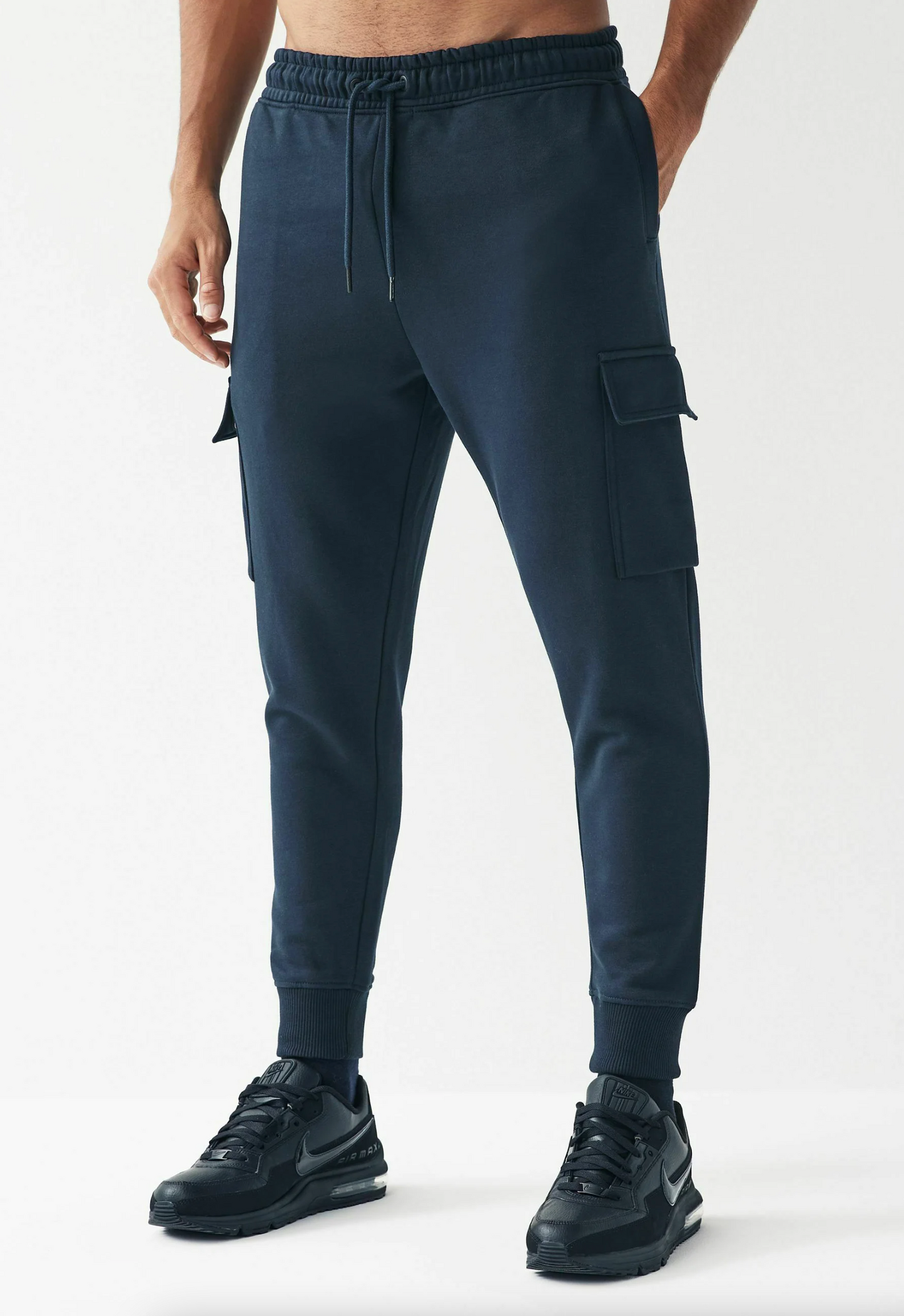 Next Navy Cotton Rich Cargo Jogger/ Men