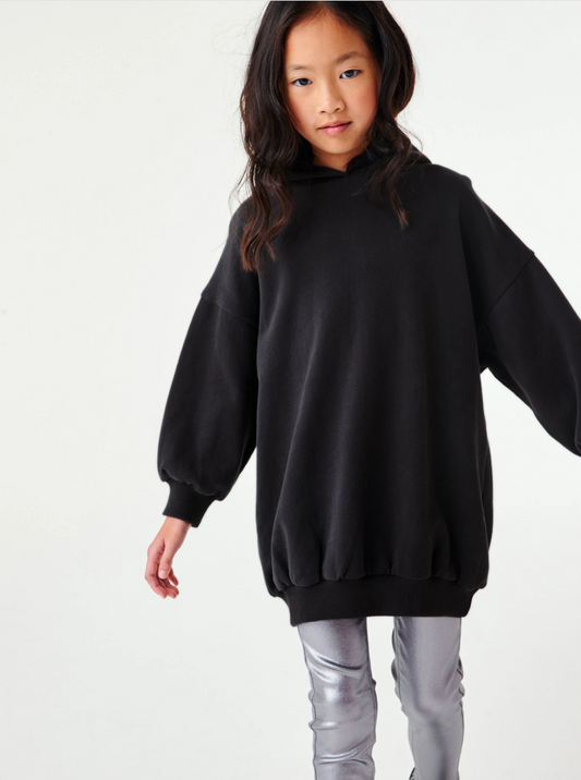 Next Black Longline Fleece Hoodie