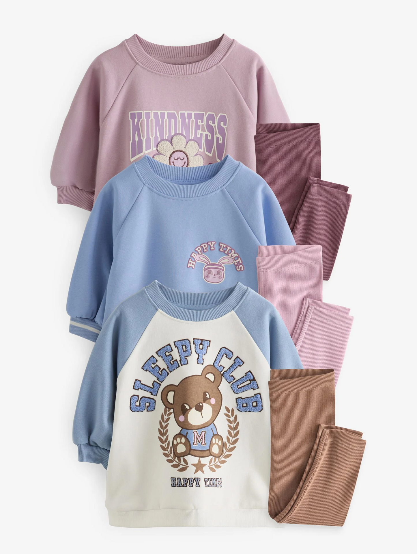 Next 3 Pack Sleepy Bear Legging Pyjamas