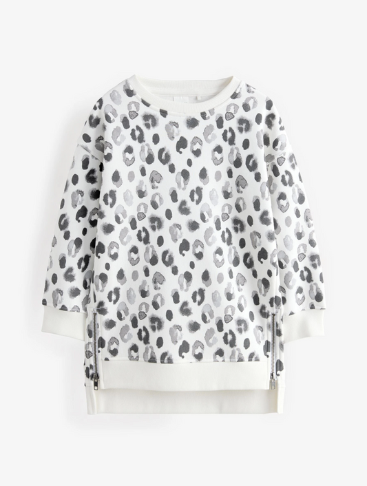 Next Animal Print Sweat Zip Dress