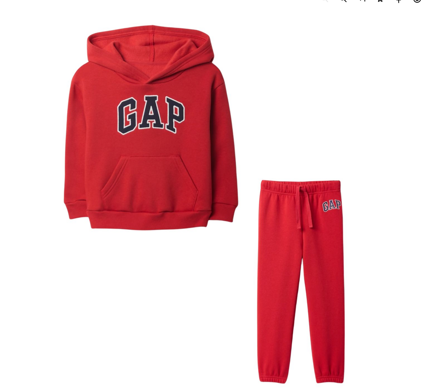 Gap Baby Red Logo Hoodie & Jogger Set