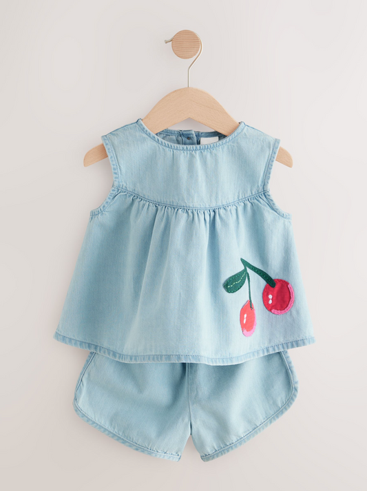 Next Denim Blouse & Shorts Co-Ord SetShort Set
