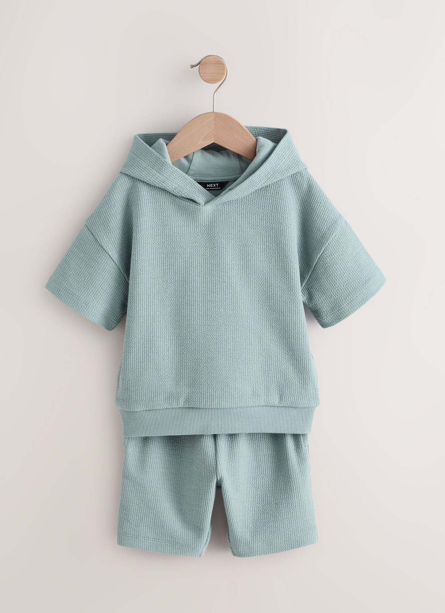 Next Textured Short Sleeve Hoodie & Shorts Set
