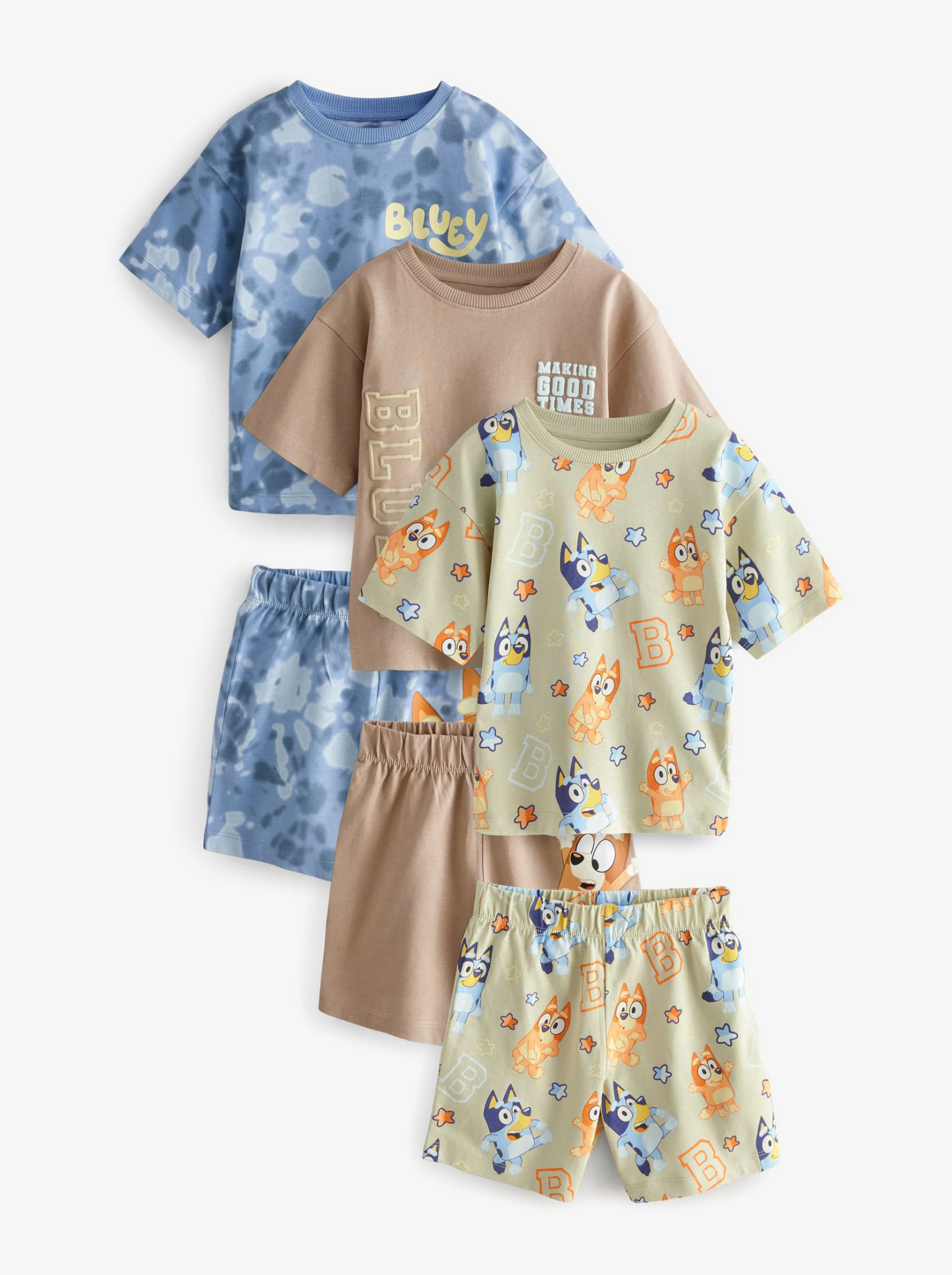 Next Pack of 3 Bluey Short Pyjamas