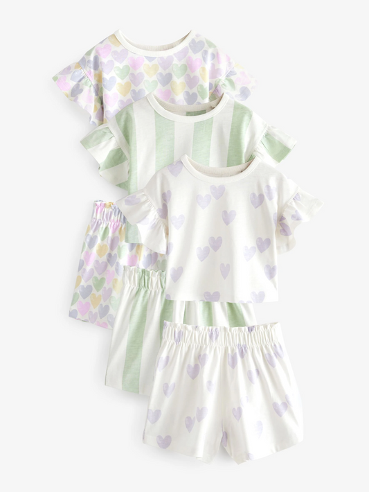 Next Pack of 3 Ruffled Short Pyjamas