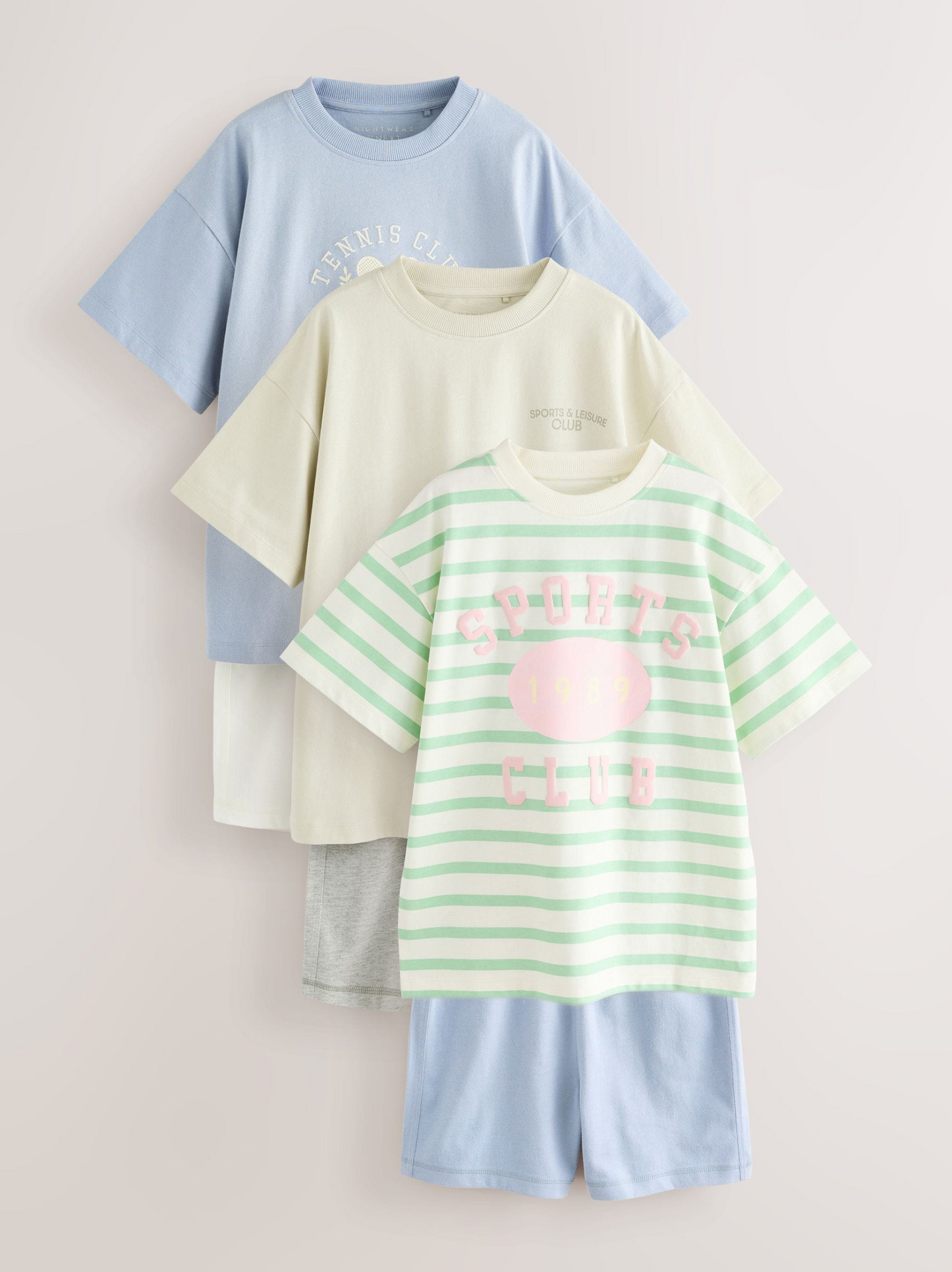 Next Pack of 3 Oversized Sports Club Short Pyjamas