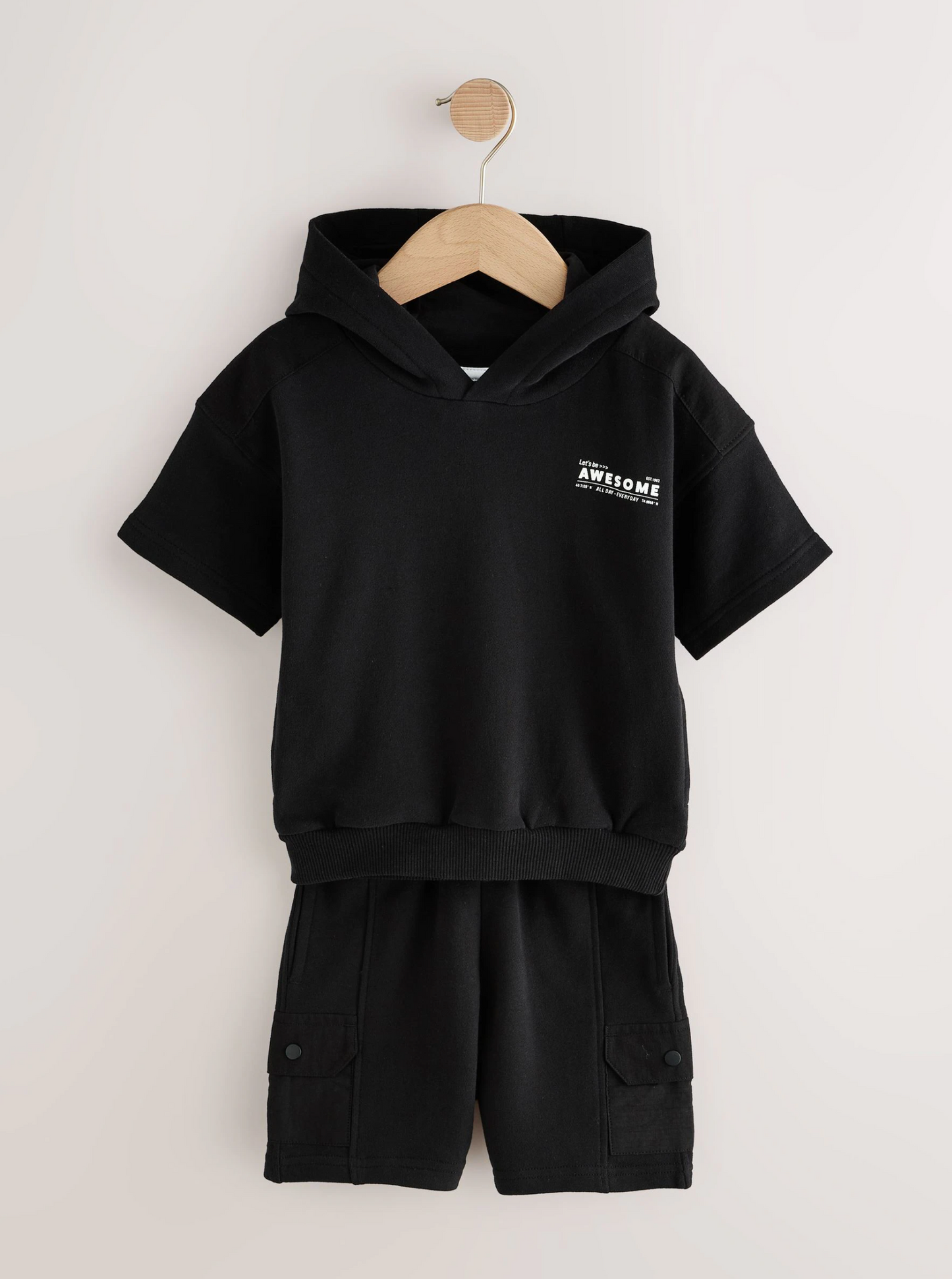 Next Utility Cotton Hoodie & Shorts Set